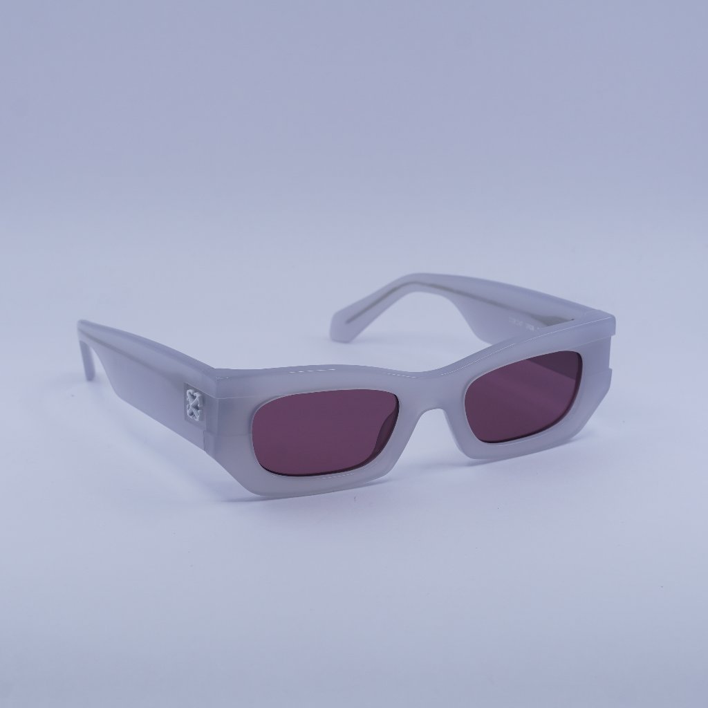 Off-White Oeri147 Belleville 0928 Sunglasses Grey Cat Eye Frame, Burgundy Lenses